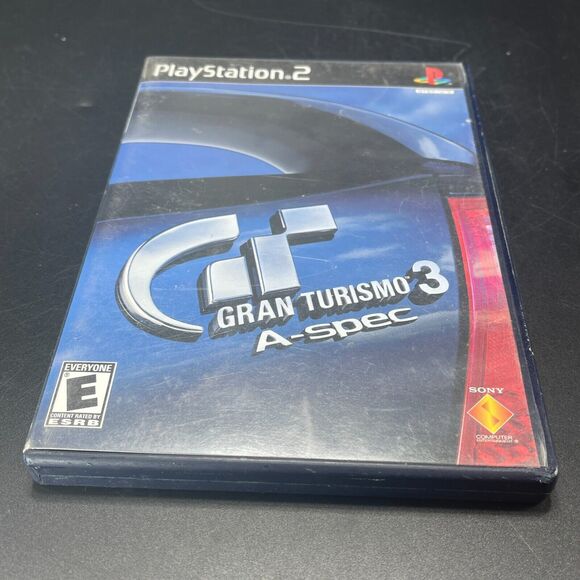 Gran Turismo 3 A-spec PS2 CIB Black‎ Label (Sony PlayStation 2) COMPLETE - Picture 1 of 6